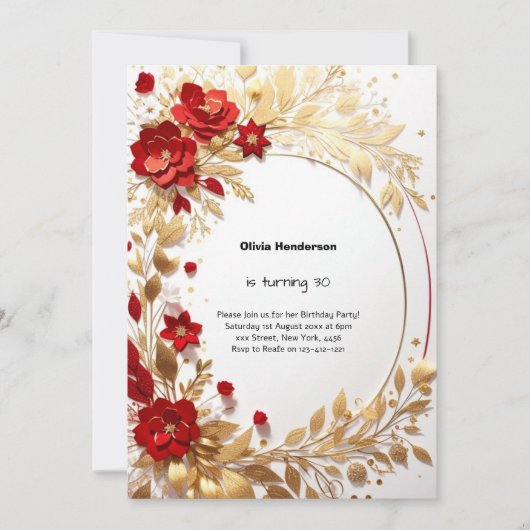 30e uitnodiging van de verjaardag (Voorkant)
