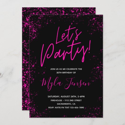 30e uitnodiging van de verjaardag | 30e verjaardag (Voorkant / Achterkant)