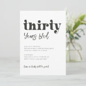 30e uitnodiging van de verjaardag | Foto 30e verja (Staand voorkant)