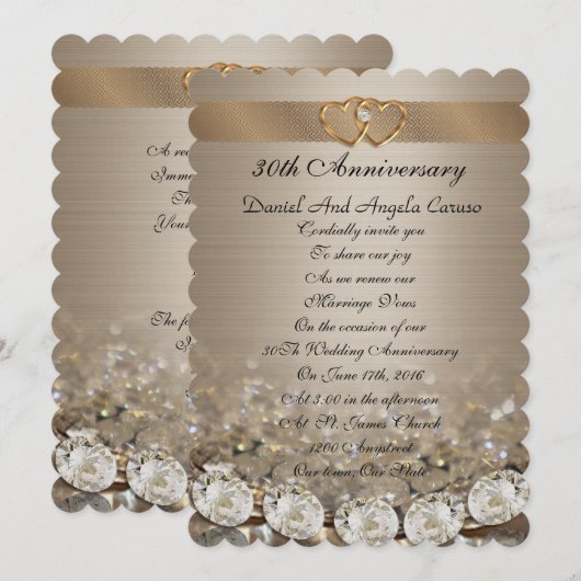 30e uitnodiging van een partij van de Jubileum (Voorkant / Achterkant)