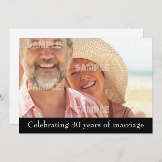 30e uitnodiging van een partij van de Jubileum (Voorkant / Achterkant)