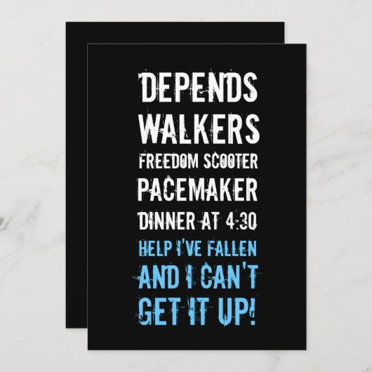 30e uitnodiging van het Oude Man van de verjaardag (Voorkant / Achterkant)