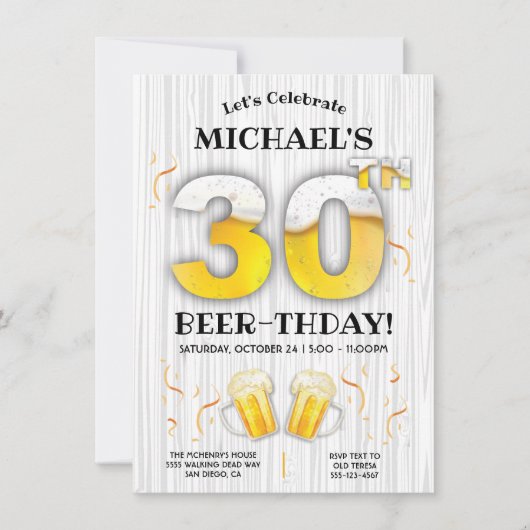 30e uitnodiging voor een wedstrijd van de Beer Bir (Voorkant)