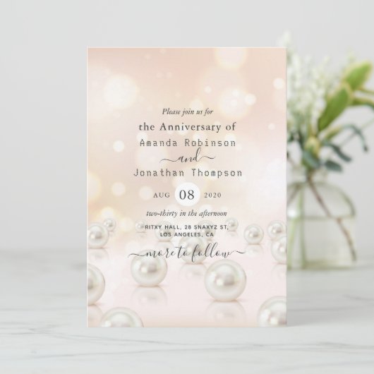 30e uitnodiging voor het Jubileum van het parelhuw (Staand voorkant)