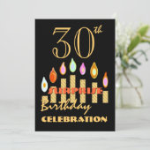 30e URPRISE Birthday Party Gold Candles Invite Kaart (Staand voorkant)