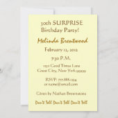 30e URPRISE Birthday Party Gold Candles Invite Kaart (Achterkant)