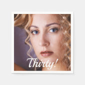 30e van het verjaardagsfeest fotoscriptvrouw servet (Voorkant)