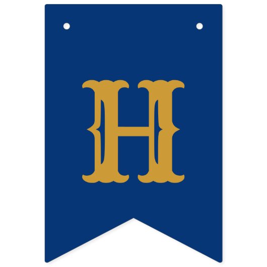 30e verjaardag 1992 Blue Gold Name Chic Elegant Vlaggetjes (Tweede vlag)