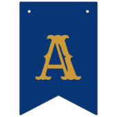 30e verjaardag 1992 Blue Gold Name Chic Elegant Vlaggetjes (Derde vlag)