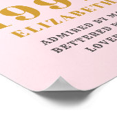 30e verjaardag 1992 Elegant Gold Pink Grey Poster (Hoek)