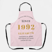 30e verjaardag 1992 Elegant Gold Pink Grey Schort (Voorkant)