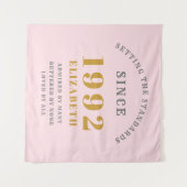 30e Verjaardag 1992 Elegante Roze Goud Chic Wandkleed (Voorkant (horizontaal))