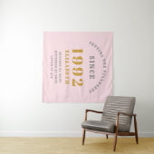 30e Verjaardag 1992 Elegante Roze Goud Chic Wandkleed (In Situ (horizontaal))