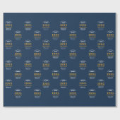 30e verjaardag 1993 Blue Gold Add Name Cadeaupapier (Vlak)