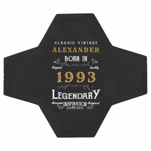 30e verjaardag 1993 Monogram Naam Legendary Voetbal (Enkel)