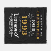 30e verjaardag 1993 Voeg de naam Legendary Black G Fleece Deken (Voorkant (Horizontaal))