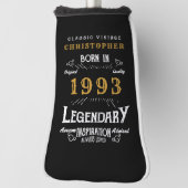 30e verjaardag 1993 Voeg de naam Legendary Black G Golfheadcover (Draai 90)