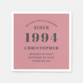 30e verjaardag 1994 Dusty Pink Servet (Voorkant)