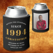 30e verjaardag 1994 Zwart Goud Fotosjabloon Blikjeskoeler