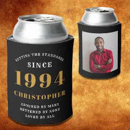 30e verjaardag 1994 Zwart Goud Fotosjabloon Blikjeskoeler