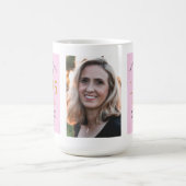 30e Verjaardag 1995 Roze Grijs Naam toevoegen Foto Koffiemok (Center)