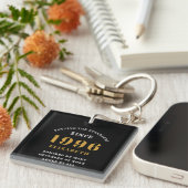 30e verjaardag 1996 gepersonaliseerd zwart goud sleutelhanger (Voorkant Rechts)