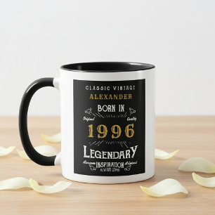 30e verjaardag 1996 Legende Retro Zwart Persoonlij Mok