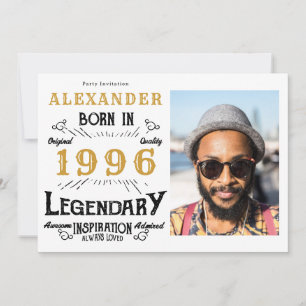 30e verjaardag 1996 Legende Wit & Goud Foto Kaart