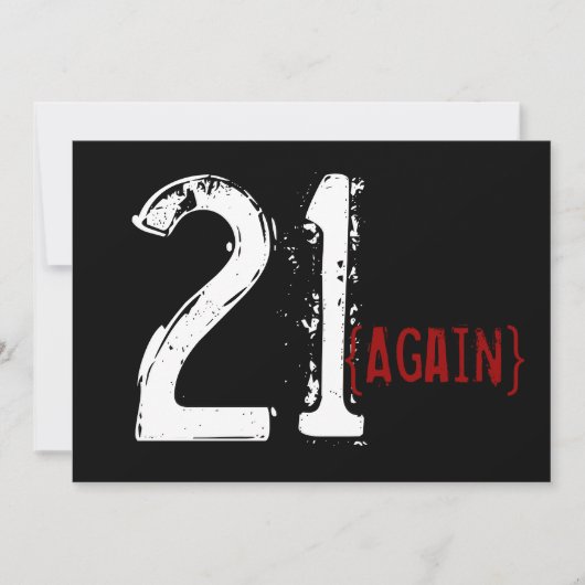 30e verjaardag - 21 wederom - uitnodiging van de v (Voorkant)