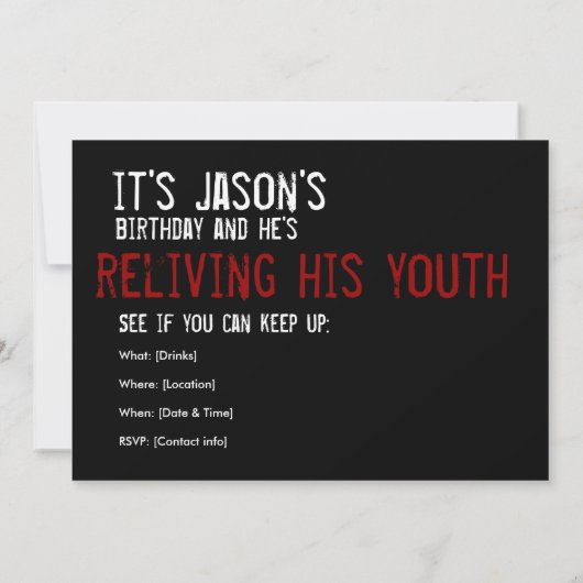 30e verjaardag - 21 wederom - uitnodiging van de v (Achterkant)