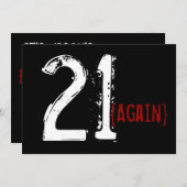 30e verjaardag - 21 wederom - uitnodiging van de v (Voorkant / Achterkant)