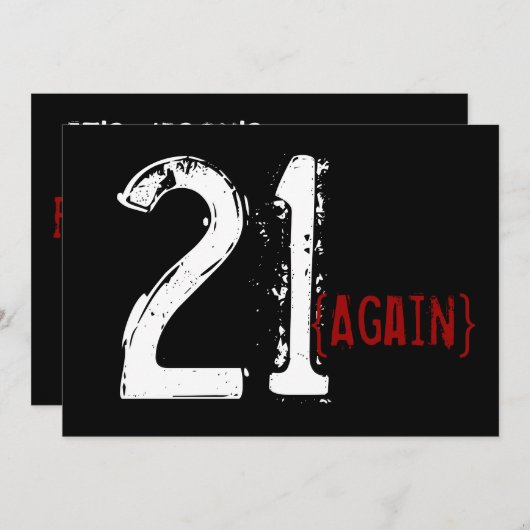 30e verjaardag - 21 wederom - uitnodiging van de v (Voorkant / Achterkant)