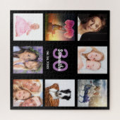 30e verjaardag 30 foto collage zwarte vrouw legpuzzel (Horizontaal)
