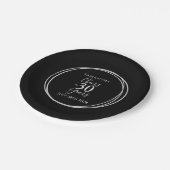 30e verjaardag 30 jaar Black Silver Party Papieren Bordje (Gekanteld)