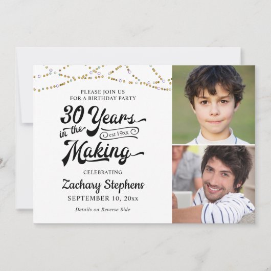 30e verjaardag 30 JAAR IN HET MAKEN van zwart goud Kaart (Voorkant)