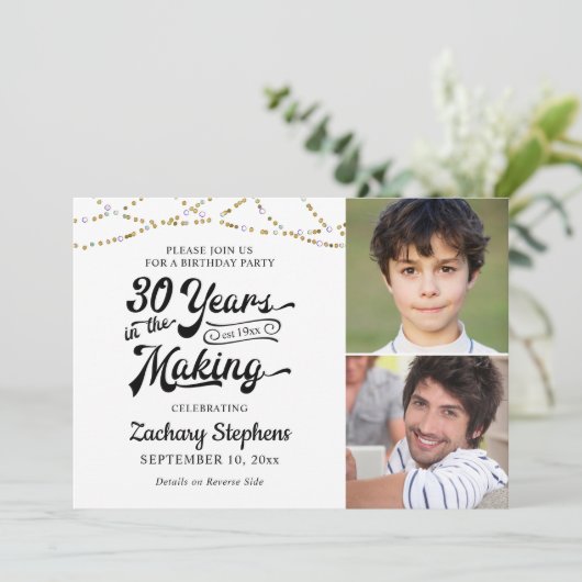 30e verjaardag 30 JAAR IN HET MAKEN van zwart goud Kaart (Staand voorkant)