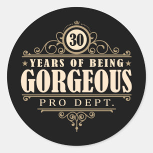30e verjaardag (30 jaar prachtige) ronde sticker