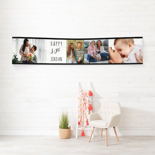 30e verjaardag 4 Foto Strip op maat Spandoek (Insitu)