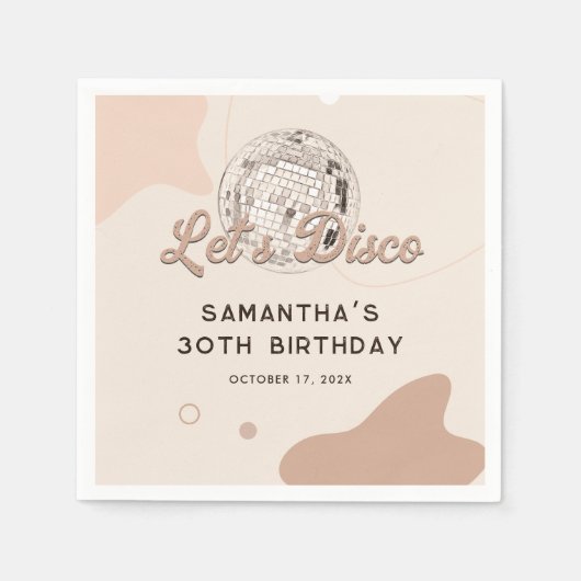 30e verjaardag 70s Retro Disco Party Papier Servet (Voorkant)