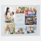 30e verjaardag 7 Foto Dusty Blue Fleece Deken (Voorkant (Horizontaal))