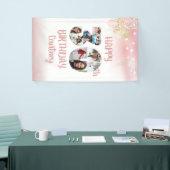 30e Verjaardag 8 Fotocollage Nummers Roos Goud Spandoek (Beurs)