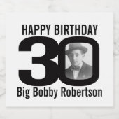 30e verjaardag aangepaste foto naam label bier etiket (Enkel label)