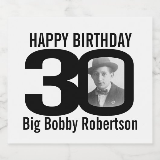 30e verjaardag aangepaste foto naam label bier etiket (Enkel label)