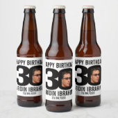 30e verjaardag aangepaste foto naam label bier etiket (Flessen)