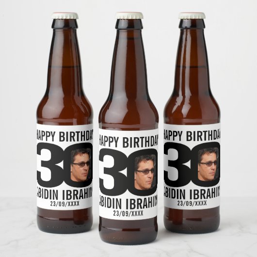30e verjaardag aangepaste foto naam label bier etiket (Flessen)