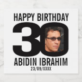 30e verjaardag aangepaste foto naam label bier etiket (Enkel label)