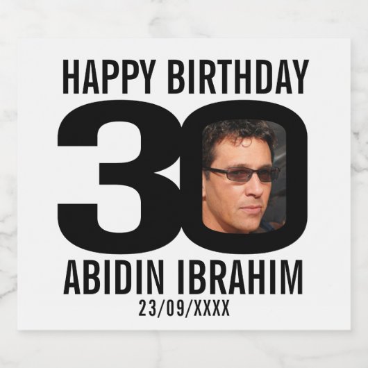 30e verjaardag aangepaste foto naam label bier etiket (Enkel label)