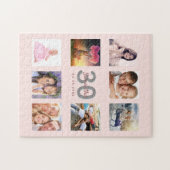 30e verjaardag aangepaste foto roos gouden wazige  legpuzzel (Horizontaal)