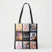 30e verjaardag aangepaste fotocollage zwarte vrouw tote bag (Voorkant)