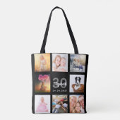 30e verjaardag aangepaste fotocollage zwarte vrouw tote bag (Achterkant)